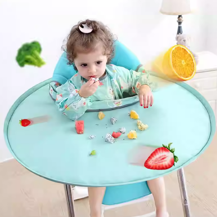 Baby Food Catcher Bib and Tray Set | High Chair Self-Feeding | Clean & Tidy Mealtime