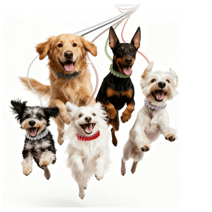 Radial Contraction Mechanism Dog Collar - 360° Even Pressure Distribution, Comfort