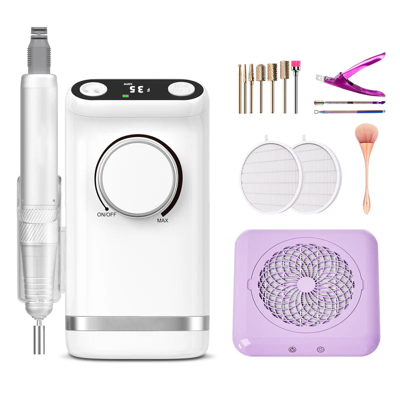 Rechargeable Nail Drill – Portable & Desktop 2-in-1 Design