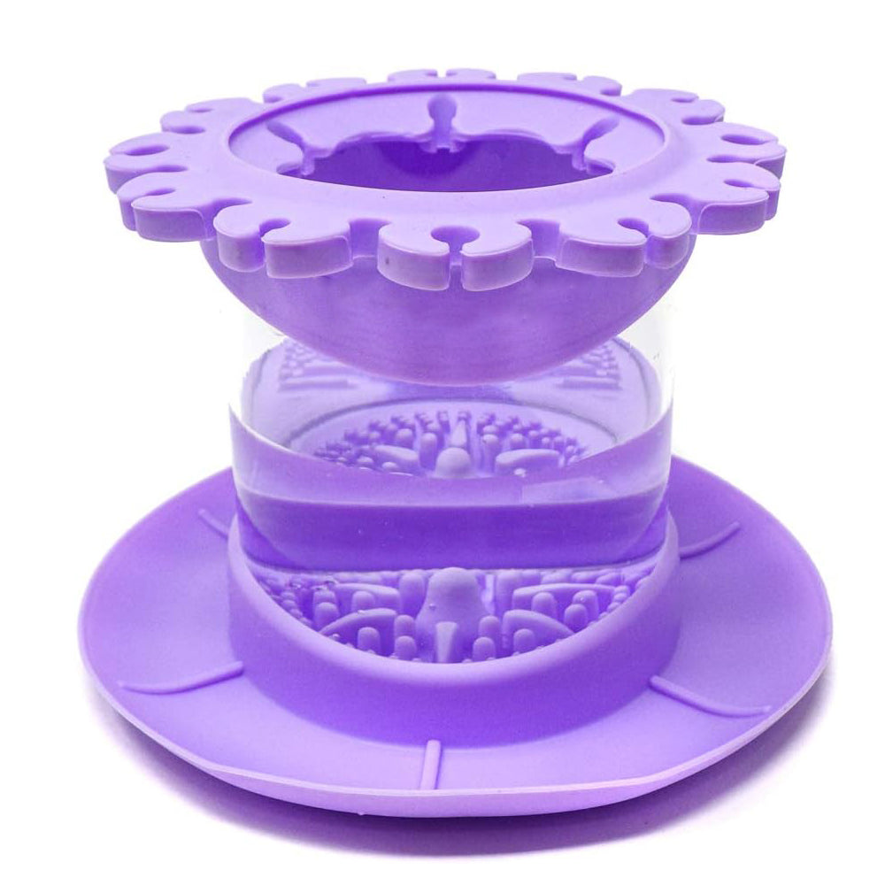 Paint Brush Cleaner Cup – Anti-Spill Rinse Cup with Brush Holder, Rubber Scraper & Drip Tray