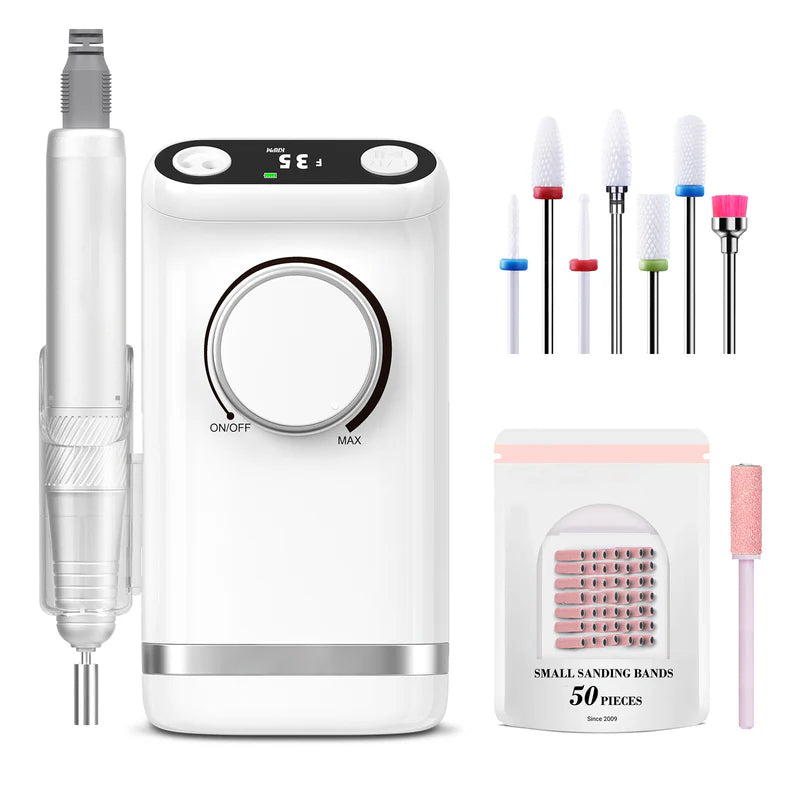 Rechargeable Nail Drill – Portable & Desktop 2-in-1 Design